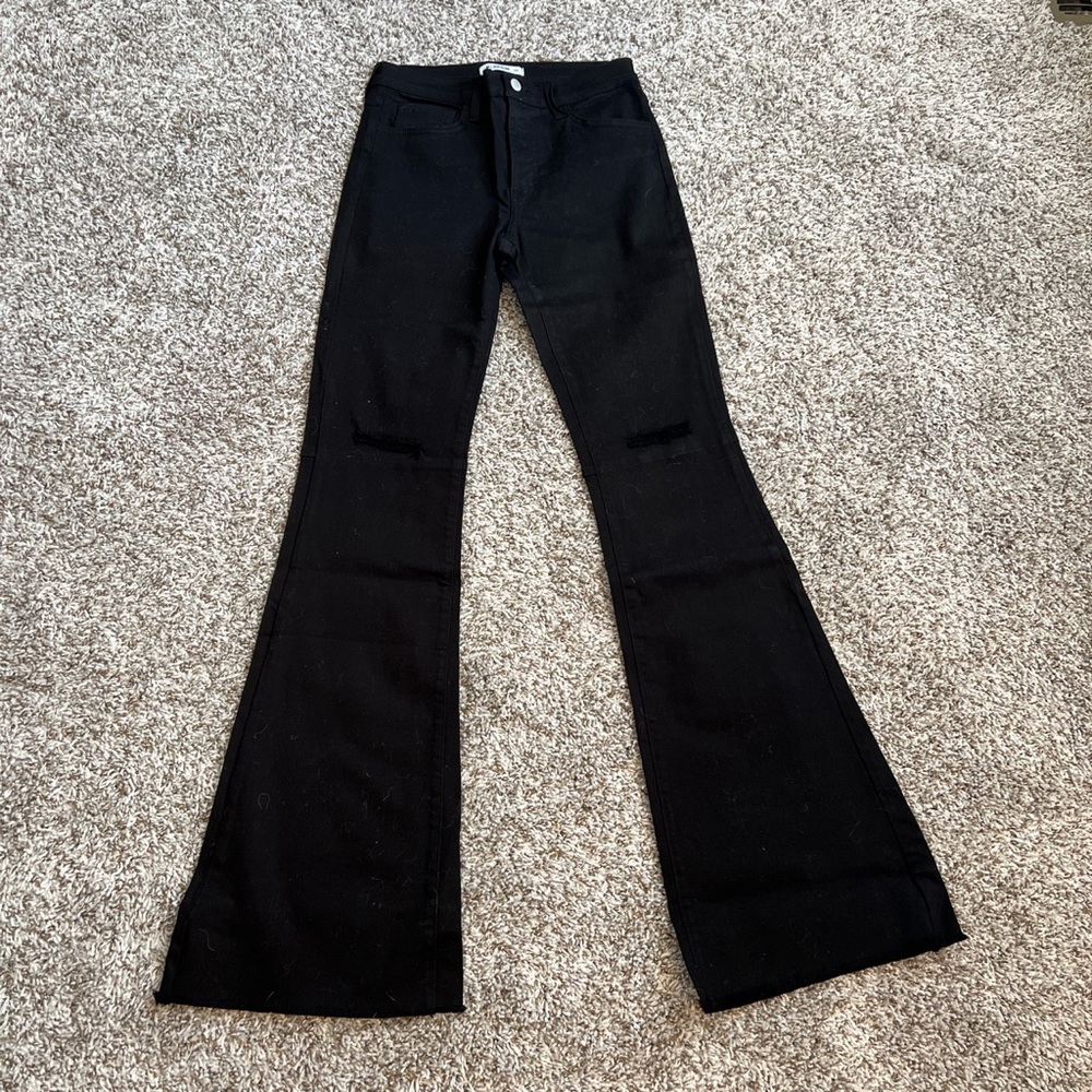 High waisted bell bottom flare jeans